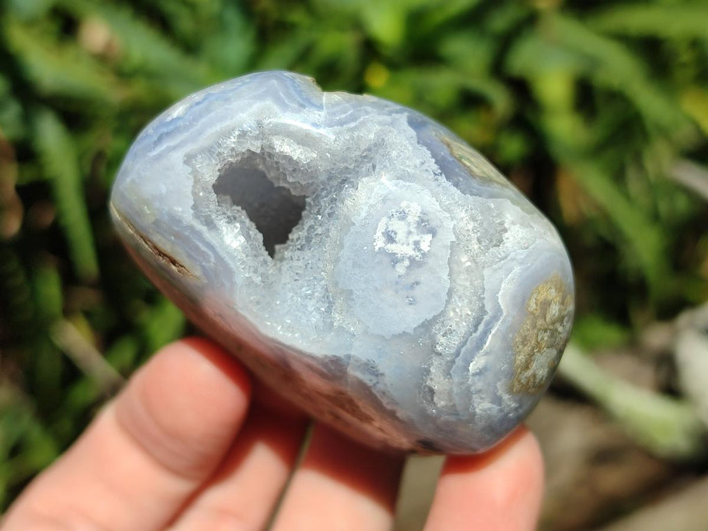 Polished Blue Lace Agate Standing Display Pieces and Free Forms x 12 From Nsanje, Malawi - Toprock Gemstones and Minerals 