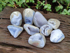 Polished Blue Lace Agate Standing Display Pieces and Free Forms x 12 From Nsanje, Malawi - Toprock Gemstones and Minerals 