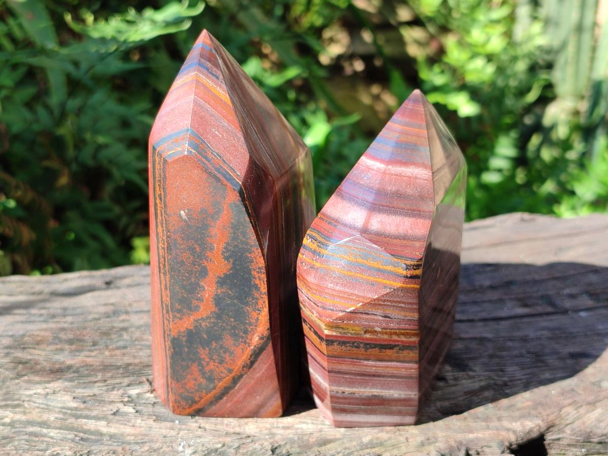 Polished Banded Tiger Iron Display Crystals x 2 From South Africa - Toprock Gemstones and Minerals 