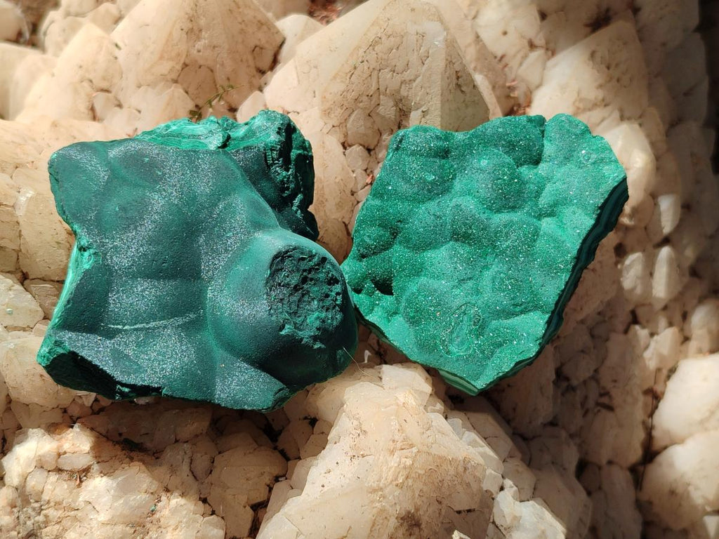 Natural Botryoidal Malachite Specimens x 6 From Congo - Toprock Gemstones and Minerals 