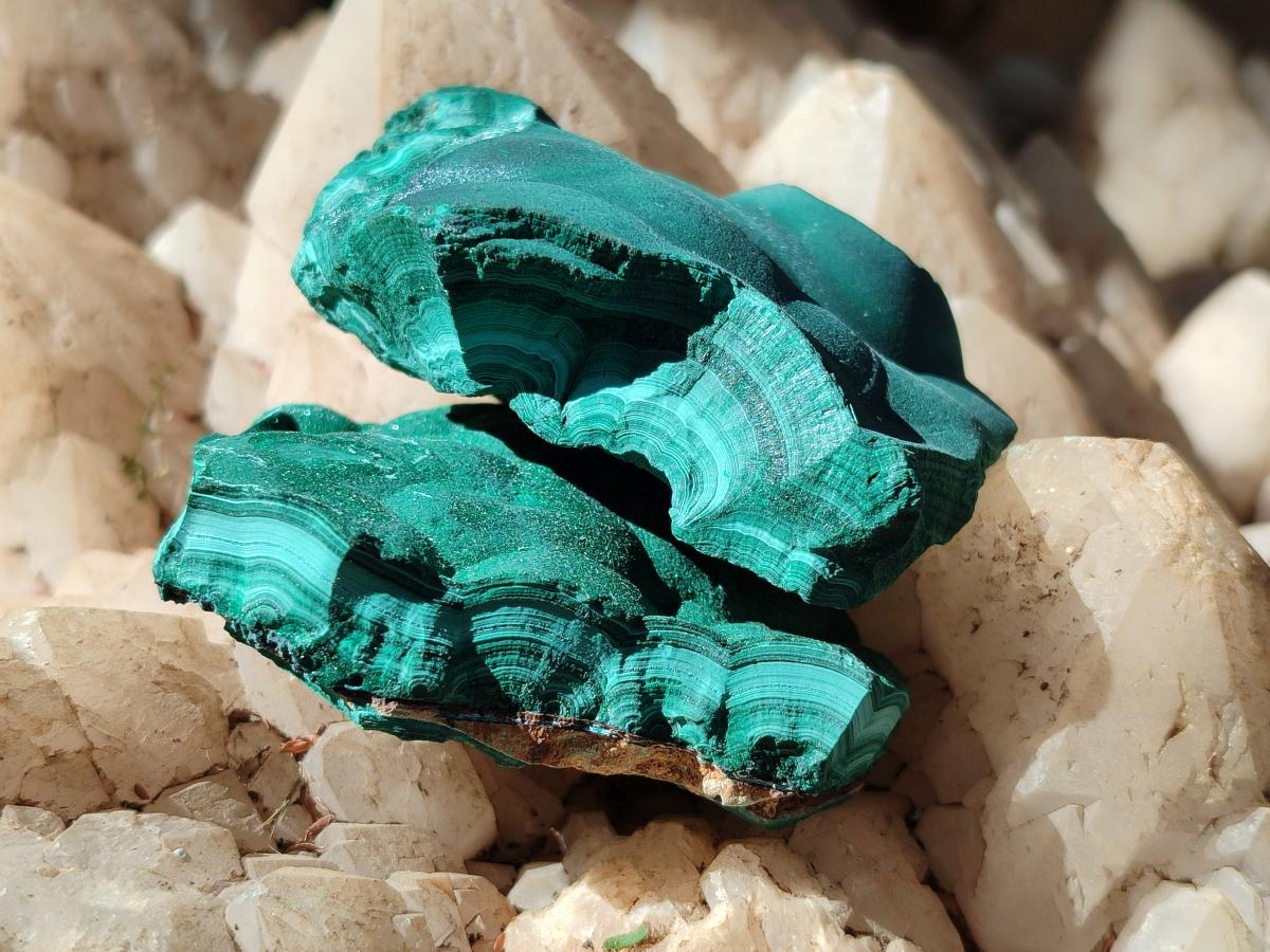 Natural Botryoidal Malachite Specimens x 6 From Congo - Toprock Gemstones and Minerals 