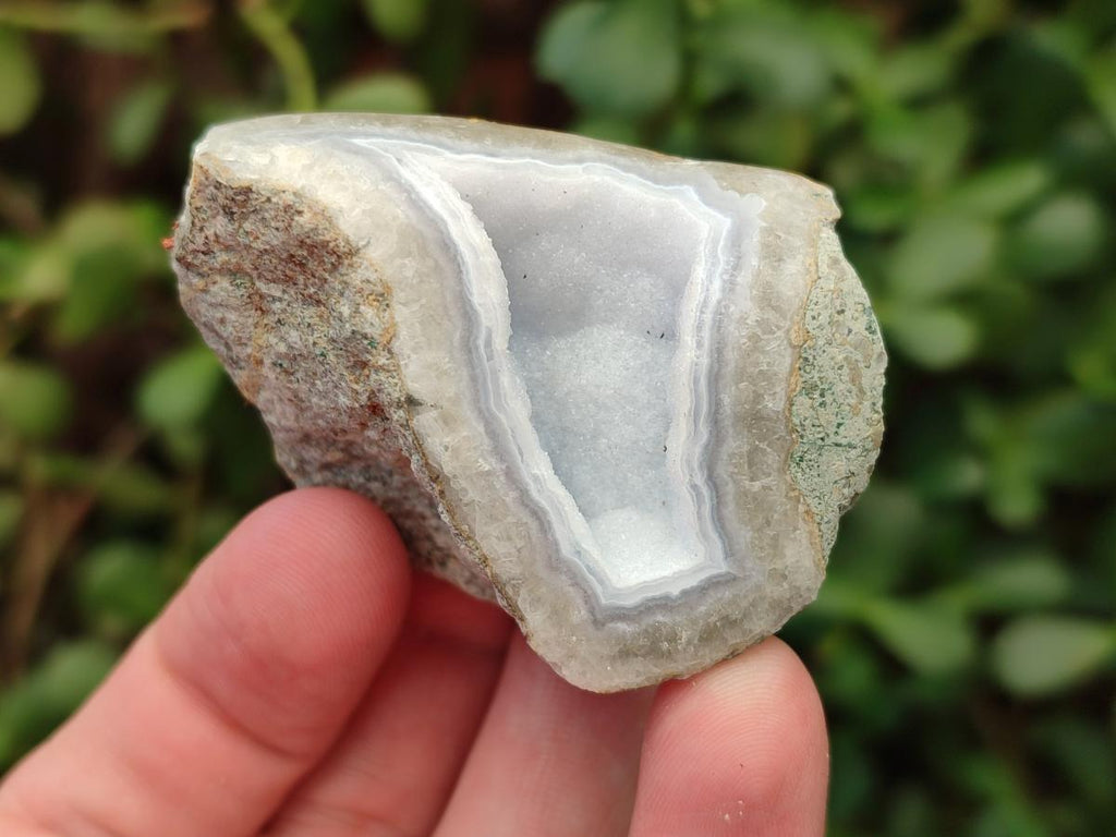 Polished On One Side Blue Lace Agate Geodes x 12 From Nsanje, Malawi - Toprock Gemstones and Minerals 
