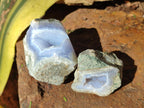 Polished On One Side Blue Lace Agate Geodes x 12 From Nsanje, Malawi - Toprock Gemstones and Minerals 
