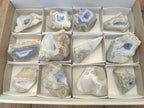 Polished On One Side Blue Lace Agate Geodes x 12 From Nsanje, Malawi - Toprock Gemstones and Minerals 