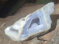 Polished On One Side Blue Lace Agate Geodes x 12 From Nsanje, Malawi - Toprock Gemstones and Minerals 