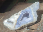 Polished On One Side Blue Lace Agate Geodes x 12 From Nsanje, Malawi - Toprock Gemstones and Minerals 