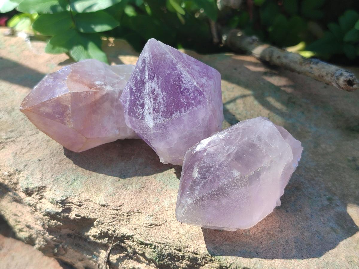 Natural Jacaranda Amethyst Single Crystals x 35 From Mumbwa, Zambia - Toprock Gemstones and Minerals 