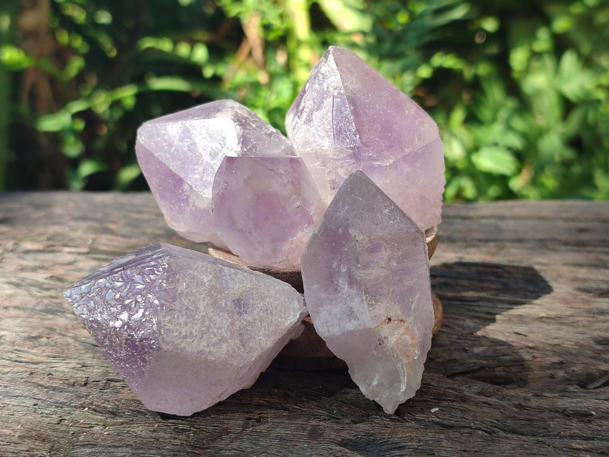 Natural Jacaranda Amethyst Single Crystals x 35 From Mumbwa, Zambia - Toprock Gemstones and Minerals 