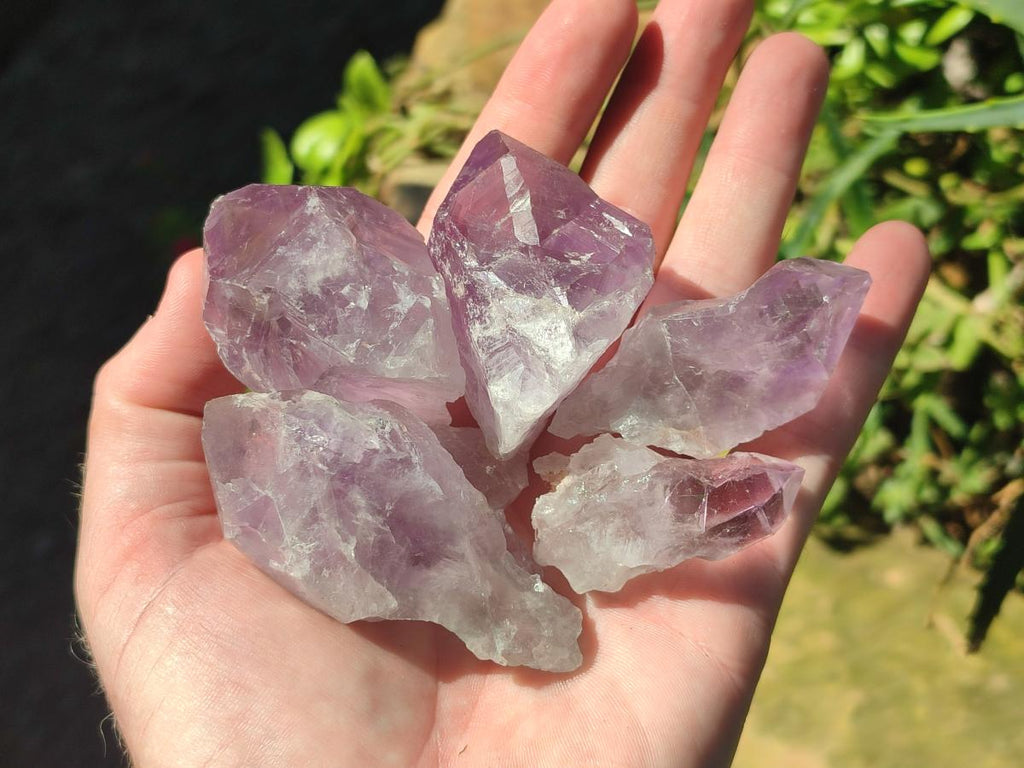 Natural Jacaranda Amethyst Single Crystals x 35 From Mumbwa, Zambia - Toprock Gemstones and Minerals 