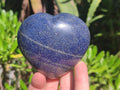 Polished Large Lazulite Hearts x 4 From Madagascar - Toprock Gemstones and Minerals 