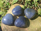 Polished Large Lazulite Hearts x 4 From Madagascar - Toprock Gemstones and Minerals 