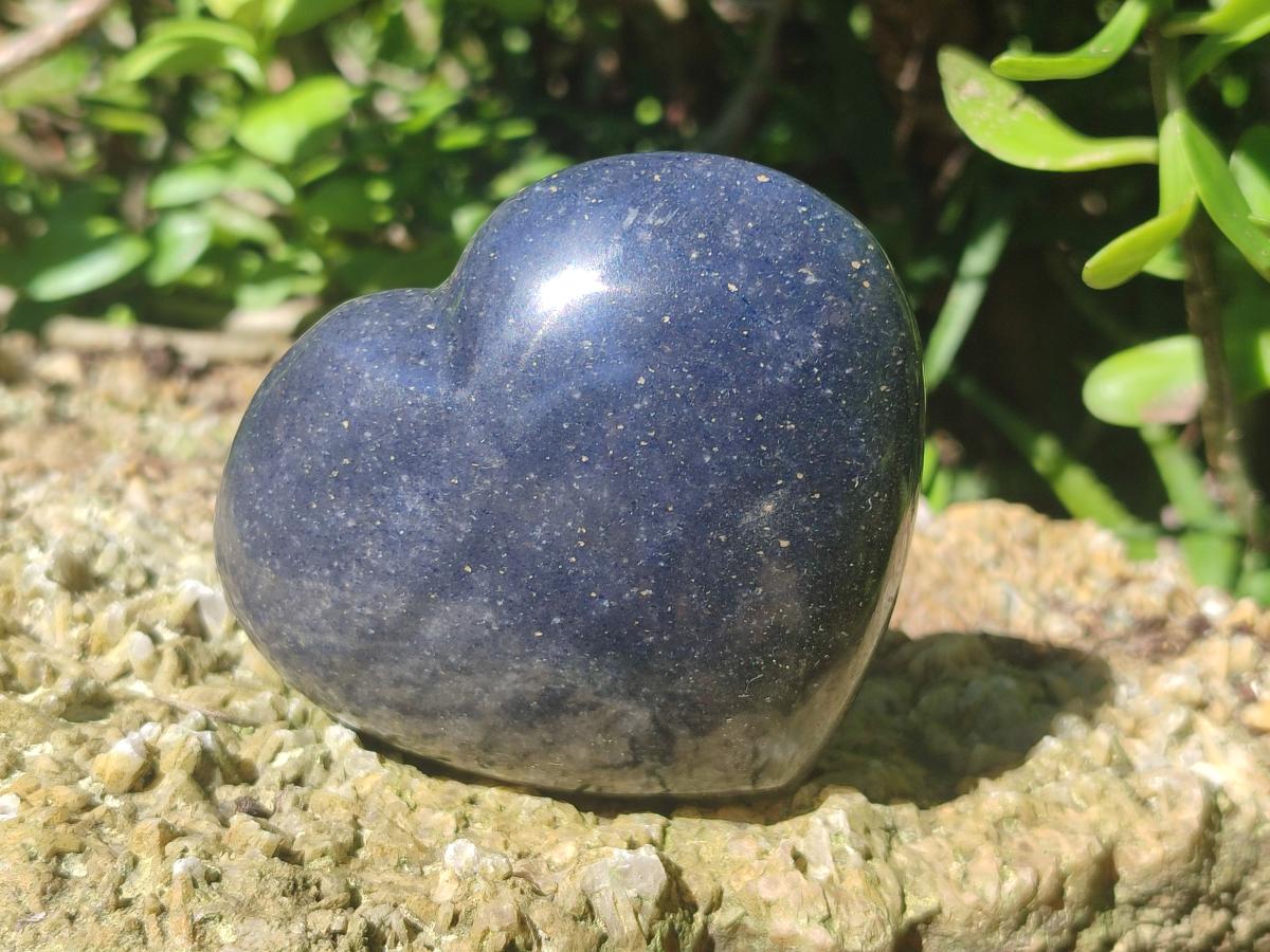 Polished Large Lazulite Hearts x 4 From Madagascar - Toprock Gemstones and Minerals 