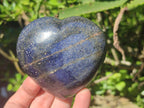 Polished Large Lazulite Hearts x 4 From Madagascar - Toprock Gemstones and Minerals 