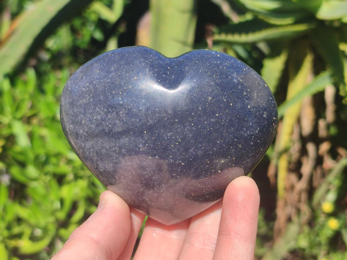 Polished Large Lazulite Hearts x 4 From Madagascar - Toprock Gemstones and Minerals 