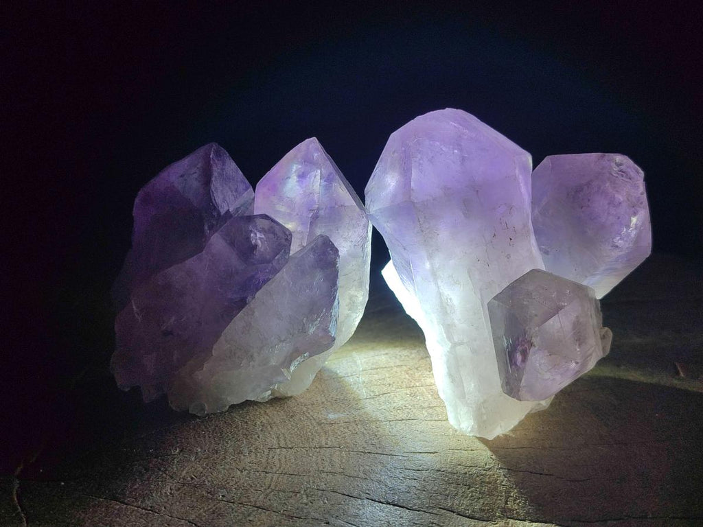 Natural Jacaranda Amethyst Crystal Clusters x 6 From Mumbwa, Zambia - Toprock Gemstones and Minerals 