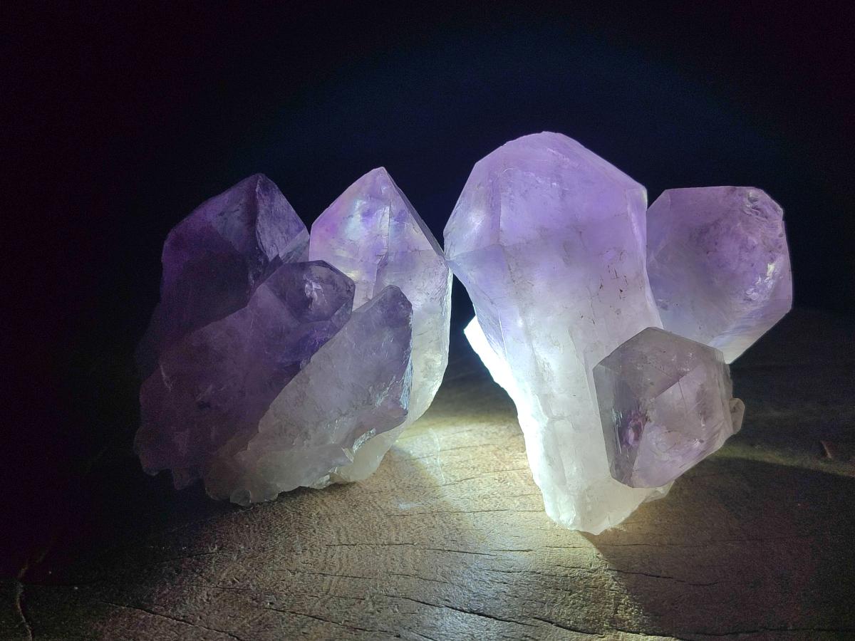 Natural Jacaranda Amethyst Crystal Clusters x 6 From Mumbwa, Zambia - Toprock Gemstones and Minerals 