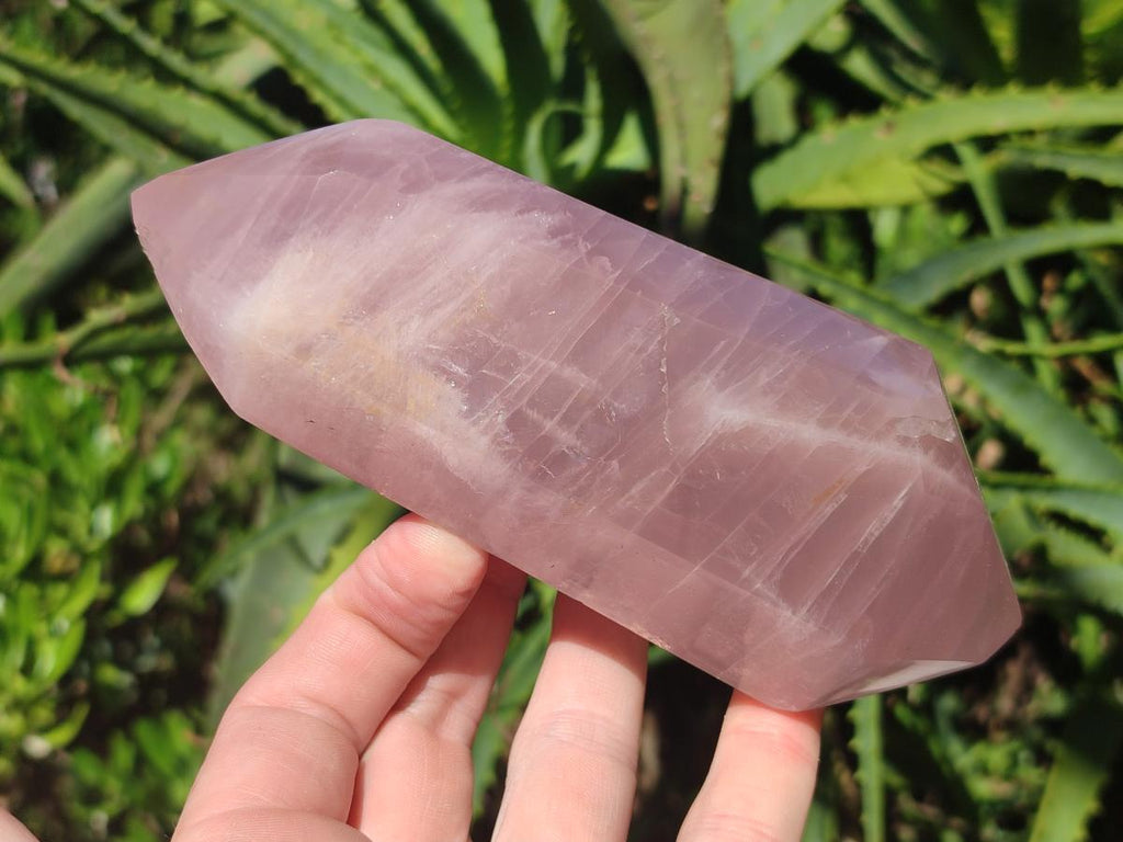 Polished Double Terminated Gemmy Rose Quartz Crystals x 3 From Madagascar - Toprock Gemstones and Minerals 