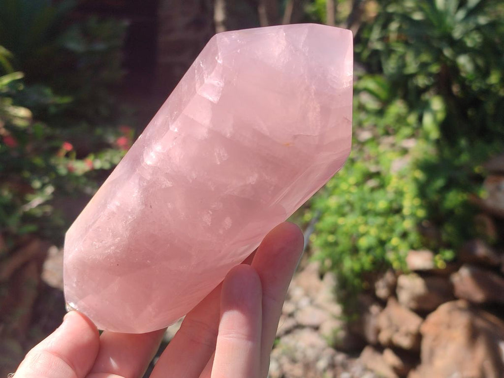 Polished Double Terminated Gemmy Rose Quartz Crystals x 3 From Madagascar - Toprock Gemstones and Minerals 