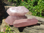 Polished Double Terminated Gemmy Rose Quartz Crystals x 3 From Madagascar - Toprock Gemstones and Minerals 