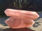 Polished Double Terminated Gemmy Rose Quartz Crystals x 3 From Madagascar - Toprock Gemstones and Minerals 