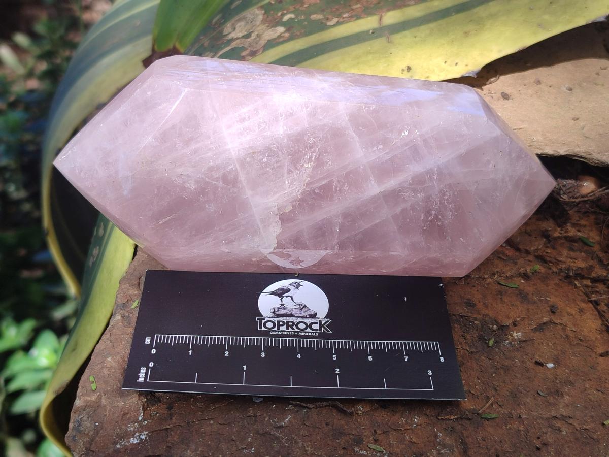 Polished Double Terminated Gemmy Rose Quartz Crystals x 3 From Madagascar - Toprock Gemstones and Minerals 