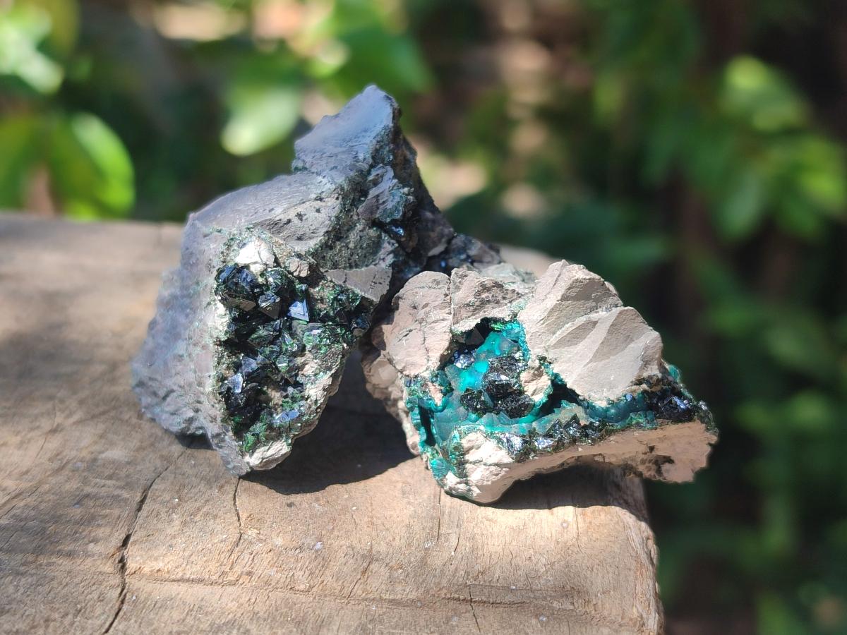Natural Libethenite Crystals on Dolomite Matrix Specimens x 12 From Shituru, Congo - Toprock Gemstones and Minerals 