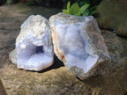 Natural Blue Lace Agate Geode Specimens x 12 From Nsanje, Malawi - Toprock Gemstones and Minerals 