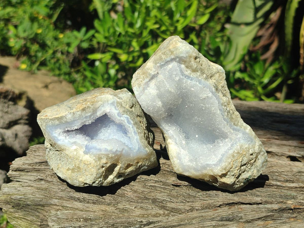 Natural Blue Lace Agate Geode Specimens x 12 From Nsanje, Malawi - Toprock Gemstones and Minerals 