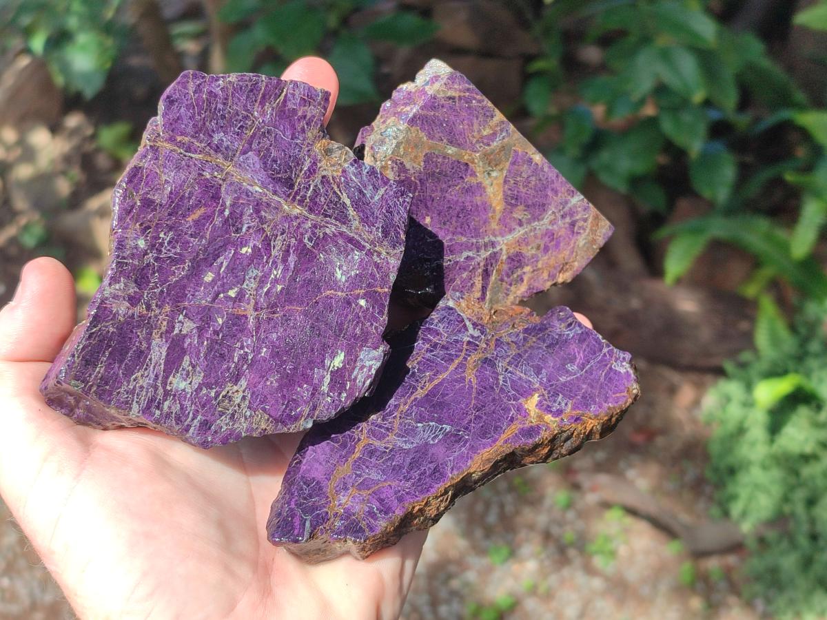 Polished Large Metallic Purpurite Slices x 10 From Erongo, Namibia - Toprock Gemstones and Minerals 
