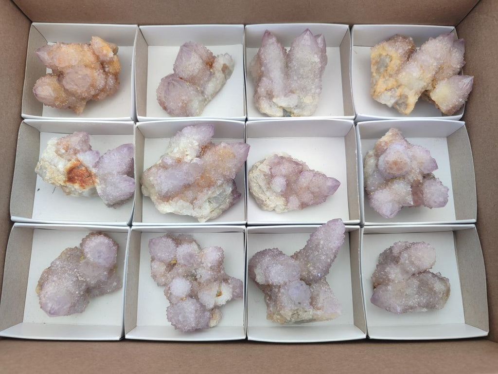 Natural Lilac Spirit Amethyst Clusters x 12 From Boekenhouthoek, South Africa - Toprock Gemstones and Minerals 