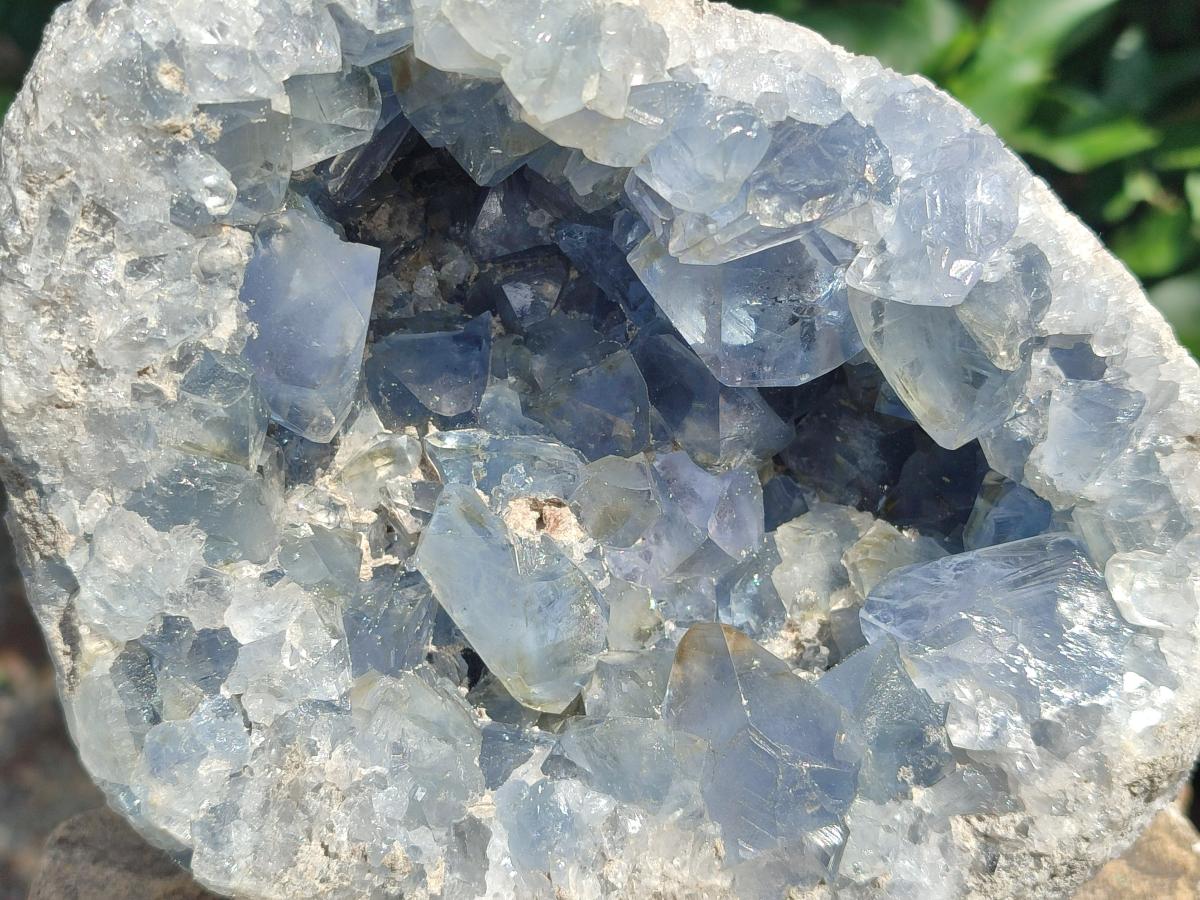 Natural Large Blue Celestite Geode Specimen x 1 From Sakoany, Madagascar - Toprock Gemstones and Minerals 