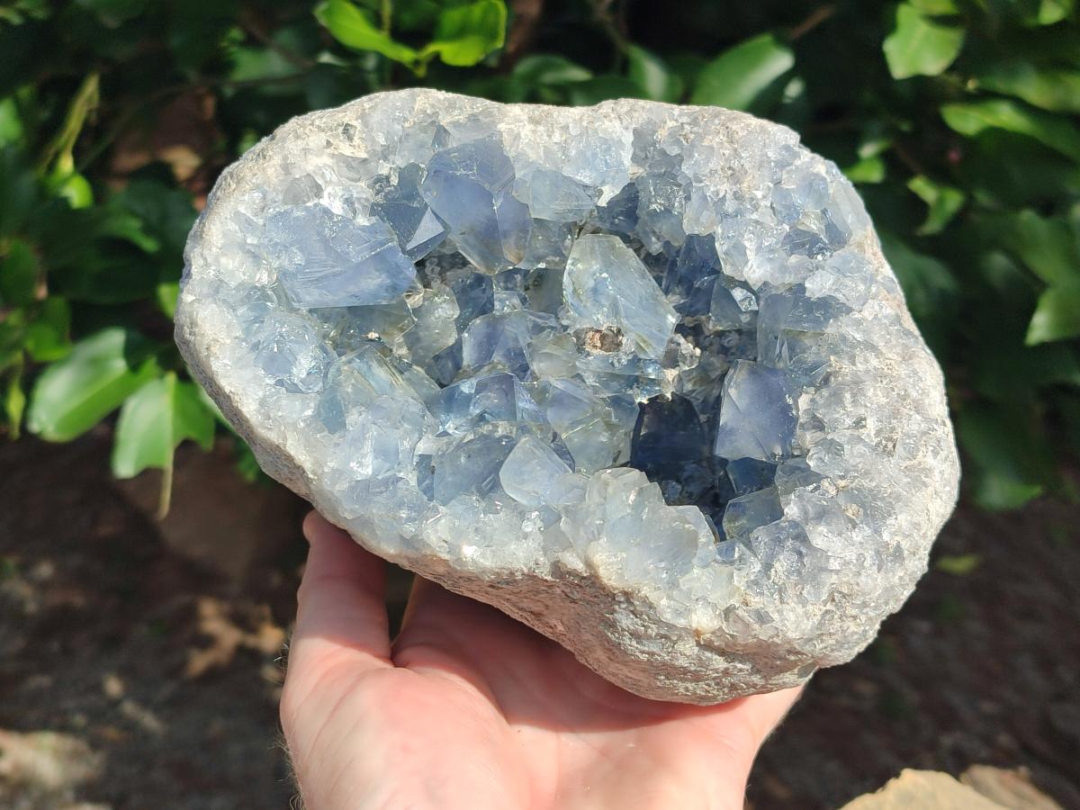 Natural Large Blue Celestite Geode Specimen x 1 From Sakoany, Madagascar - Toprock Gemstones and Minerals 