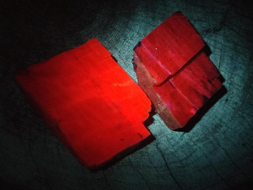 Natural Rhombohedral Sunset Orange Calcite Specimens x 6 From Spitzkop, Namibia - Toprock Gemstones and Minerals 