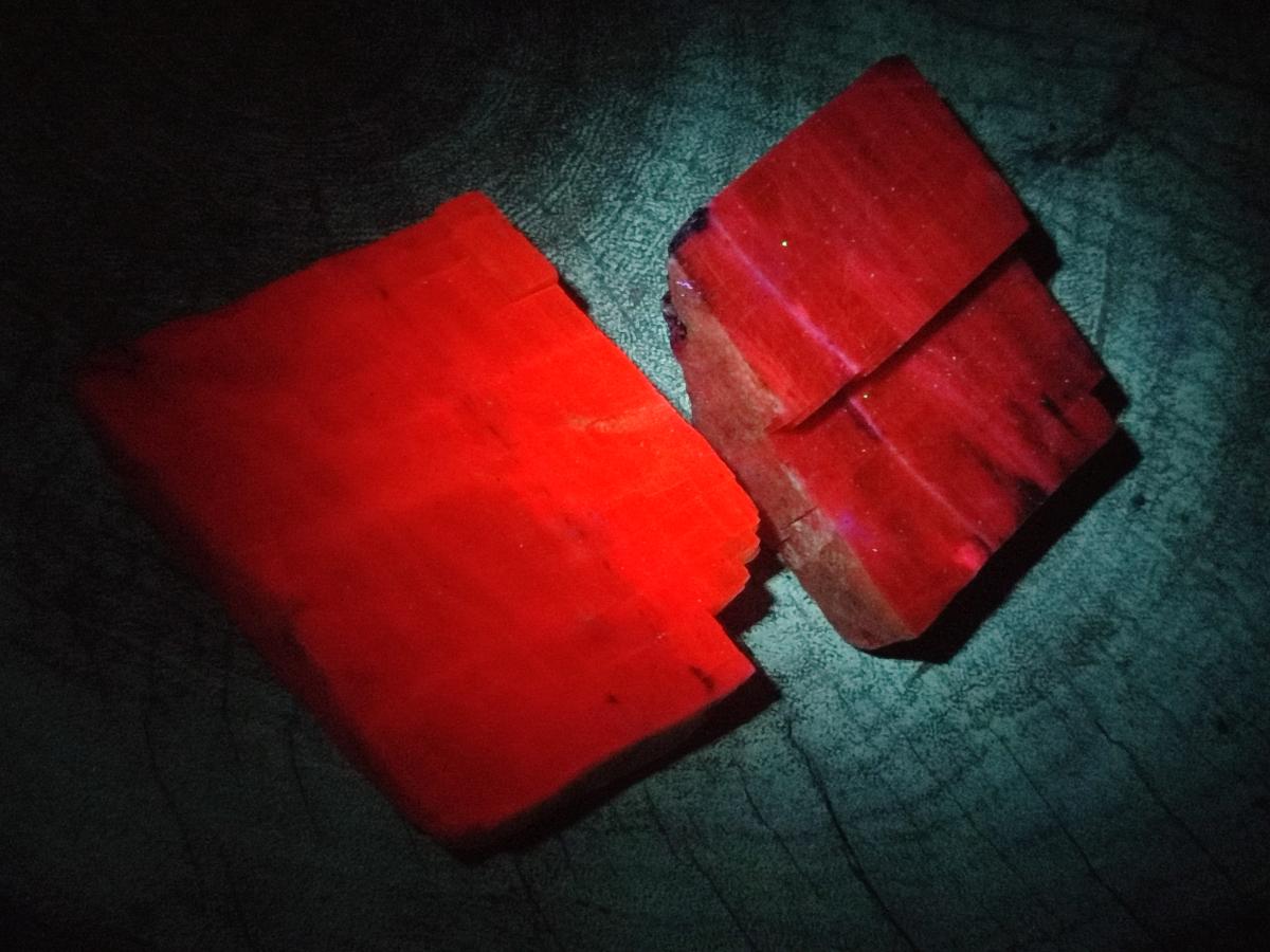 Natural Rhombohedral Sunset Orange Calcite Specimens x 6 From Spitzkop, Namibia - Toprock Gemstones and Minerals 
