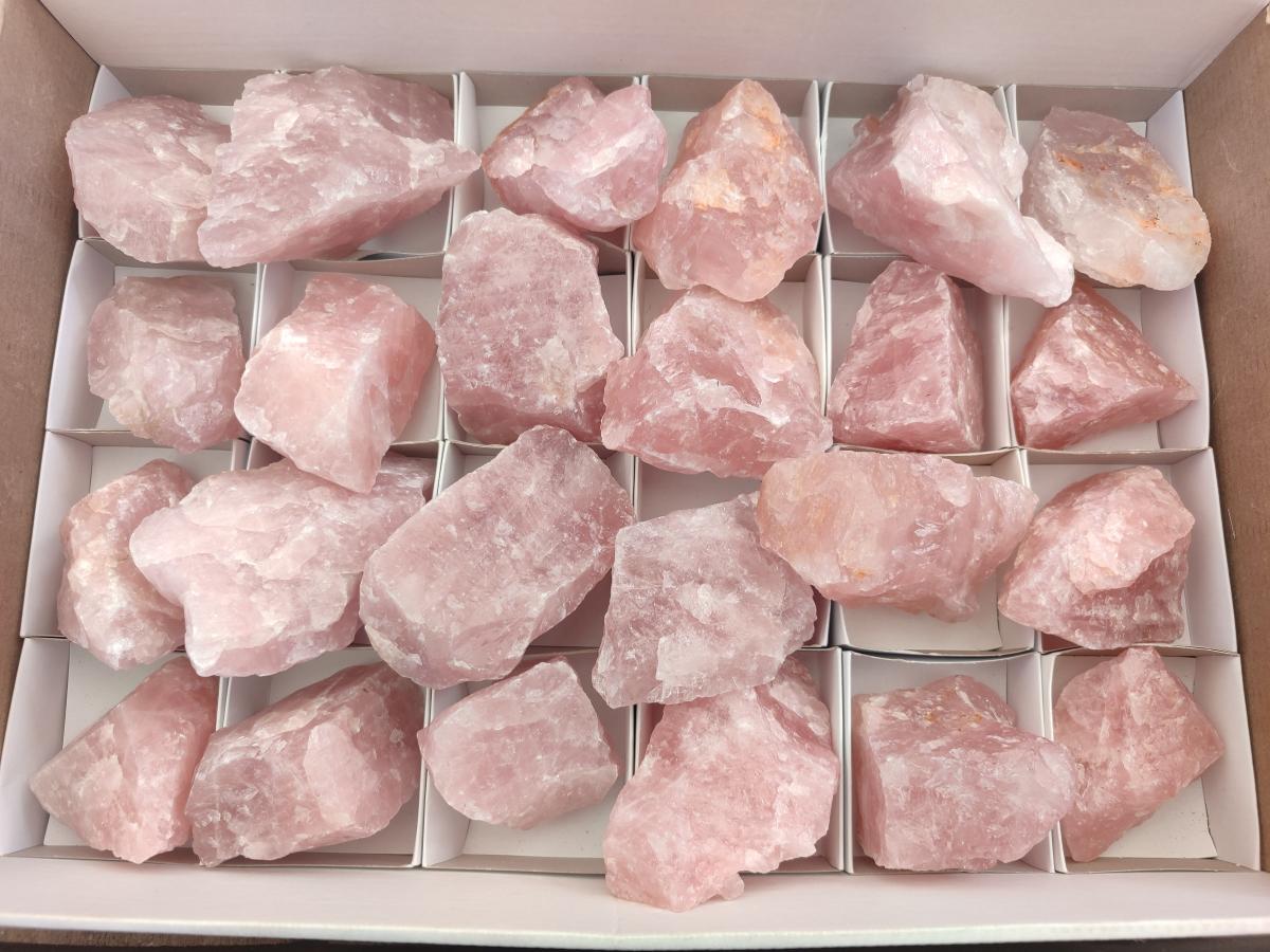 Natural Cobbed Rose Quartz Specimens x 24 From Northern Cape, South Africa - Toprock Gemstones and Minerals 