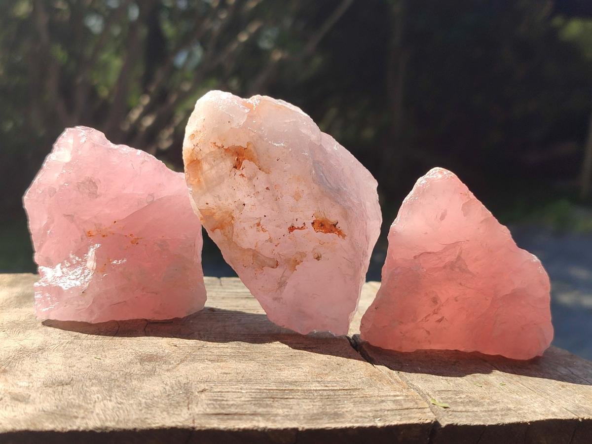 Natural Cobbed Rose Quartz Specimens x 24 From Northern Cape, South Africa - Toprock Gemstones and Minerals 