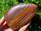 Polished Banded Tiger Iron and Golden River Tigers Eye Standing Display Pieces x 3 From South Africa - Toprock Gemstones and Minerals 