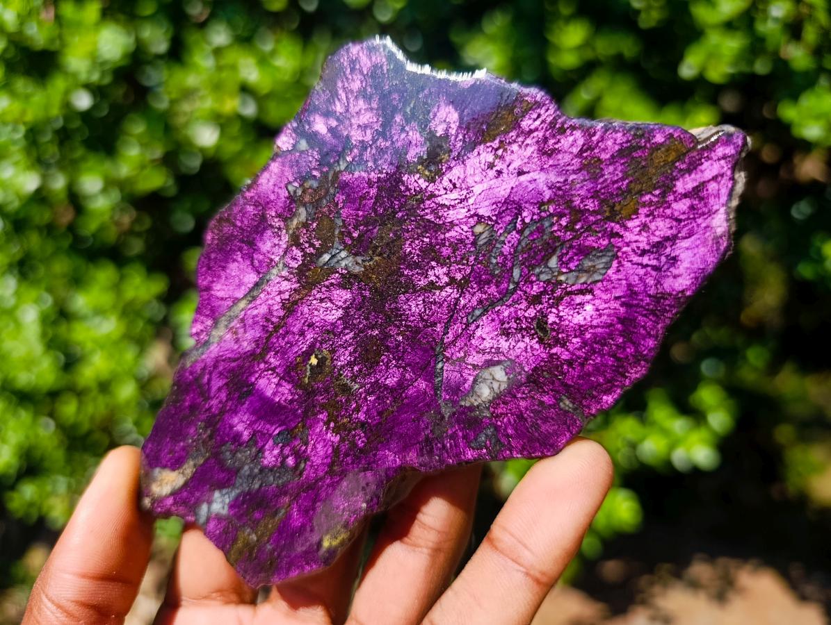 Polished Metallic Purpurite Slices x 3 From Erongo, Namibia