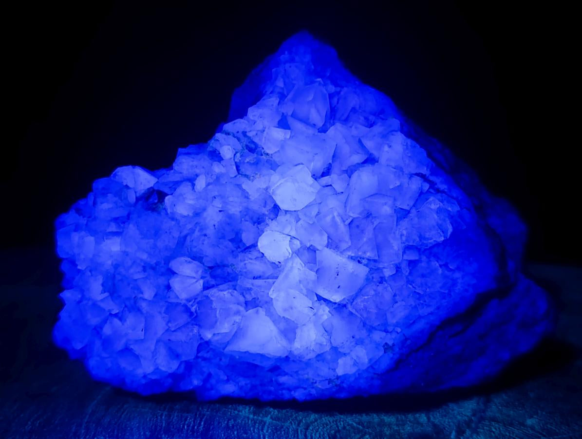 Natural Dark Green and Purple Cubic Fluorite Specimens x 2 From Okorusu Mine, Namibia