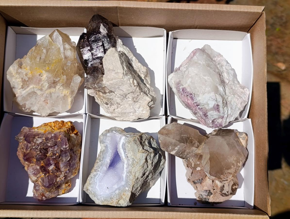 Natural Mixed Multi Mineral Specimens x 6 From Southern Africa - Toprock Gemstones and Minerals 