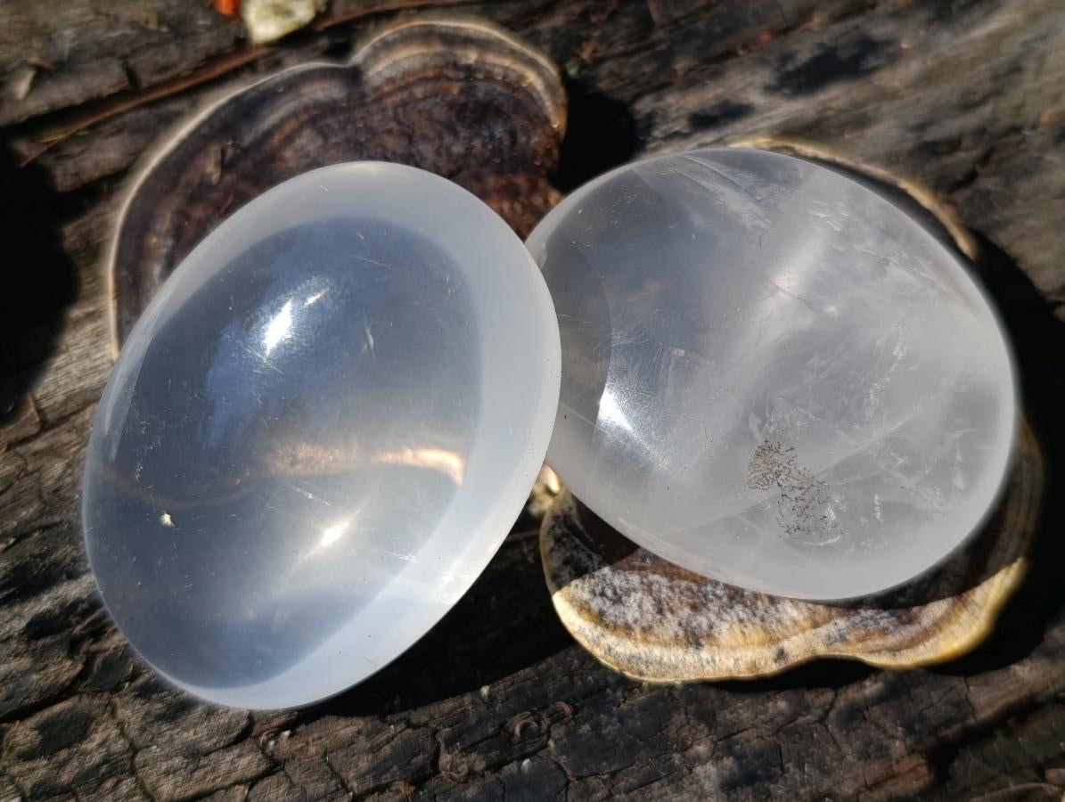 Polished Girasol Pearl Quartz Palm Stones x 20 From Ambatondrazaka, Madagascar - Toprock Gemstones and Minerals 