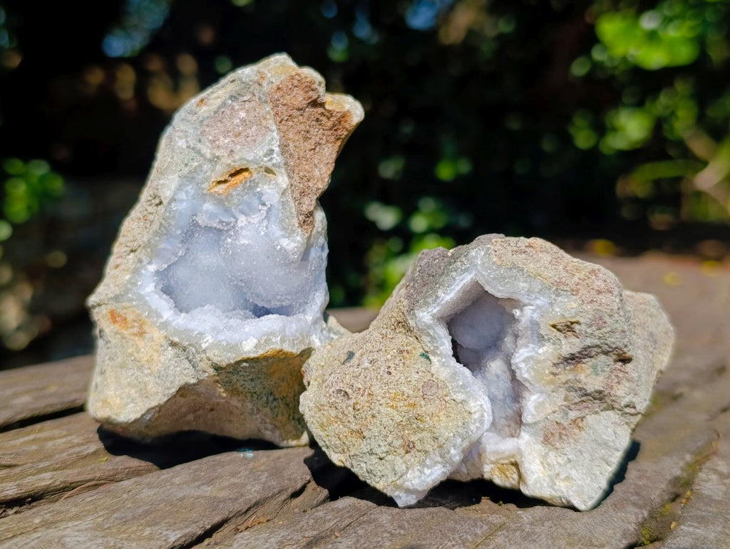 Natural Blue Lace Agate Geode Specimens x 12 From Nsanje, Malawi - Toprock Gemstones and Minerals 