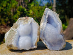 Natural Blue Lace Agate Geode Specimens x 12 From Nsanje, Malawi - Toprock Gemstones and Minerals 