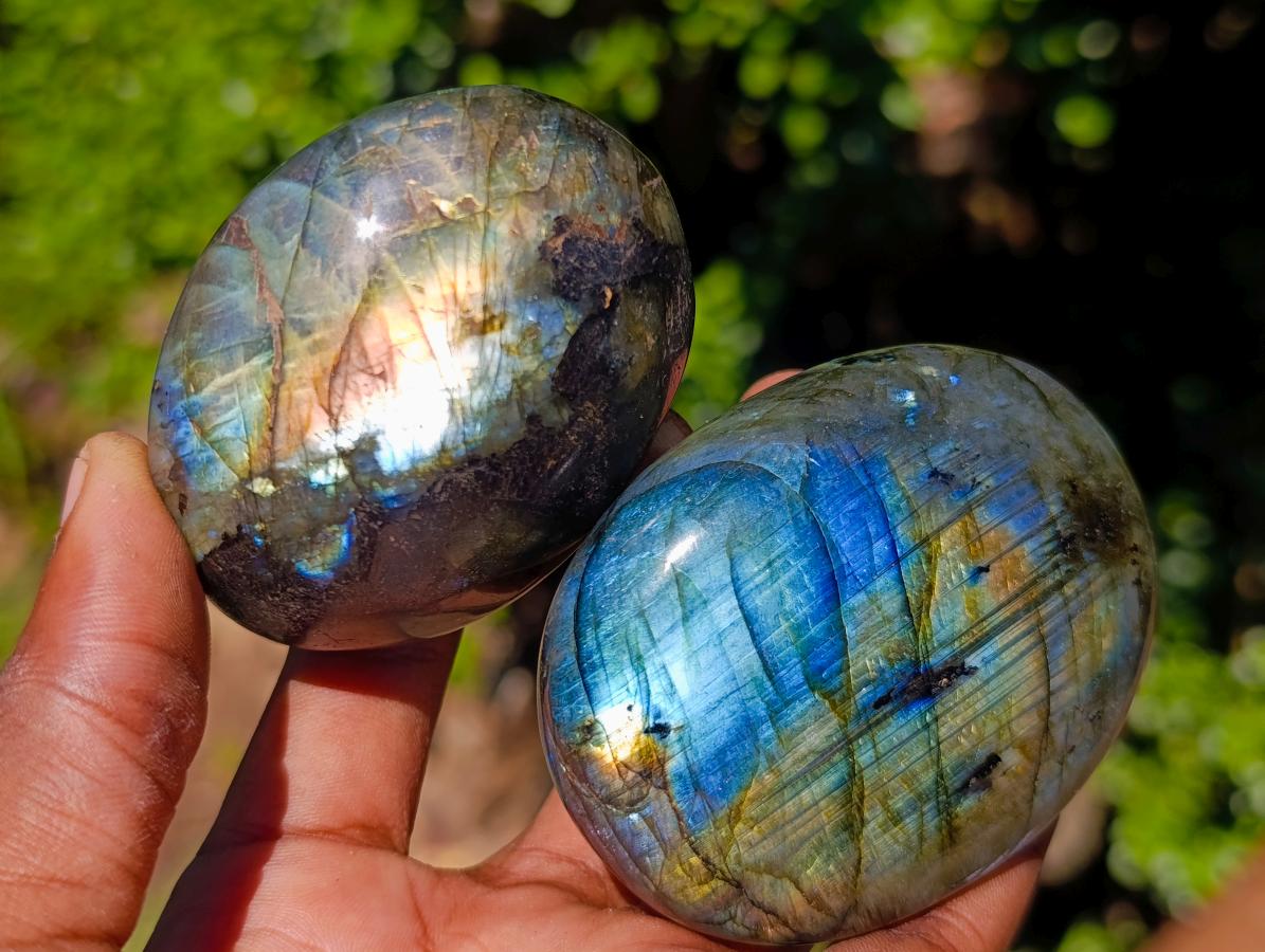Polished Labradorite Palm Stones x 27 From Madagascar - Toprock Gemstones and Minerals 