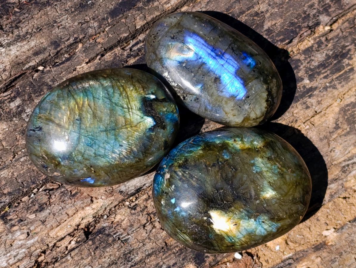 Polished Labradorite Palm Stones x 27 From Madagascar - Toprock Gemstones and Minerals 