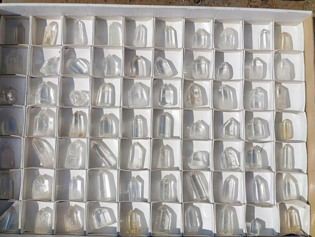 Polished Pendant Sized Clear Quartz Crystals x 70 From Madagascar - Toprock Gemstones and Minerals 