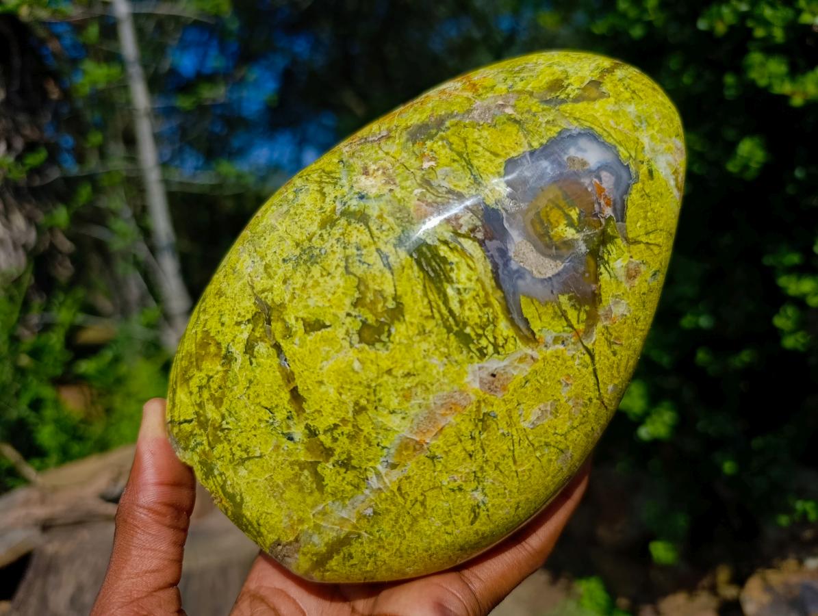 Polished Large Green Opal Standing Free Form x 1 From Betroka, Madagascar - Toprock Gemstones and Minerals 