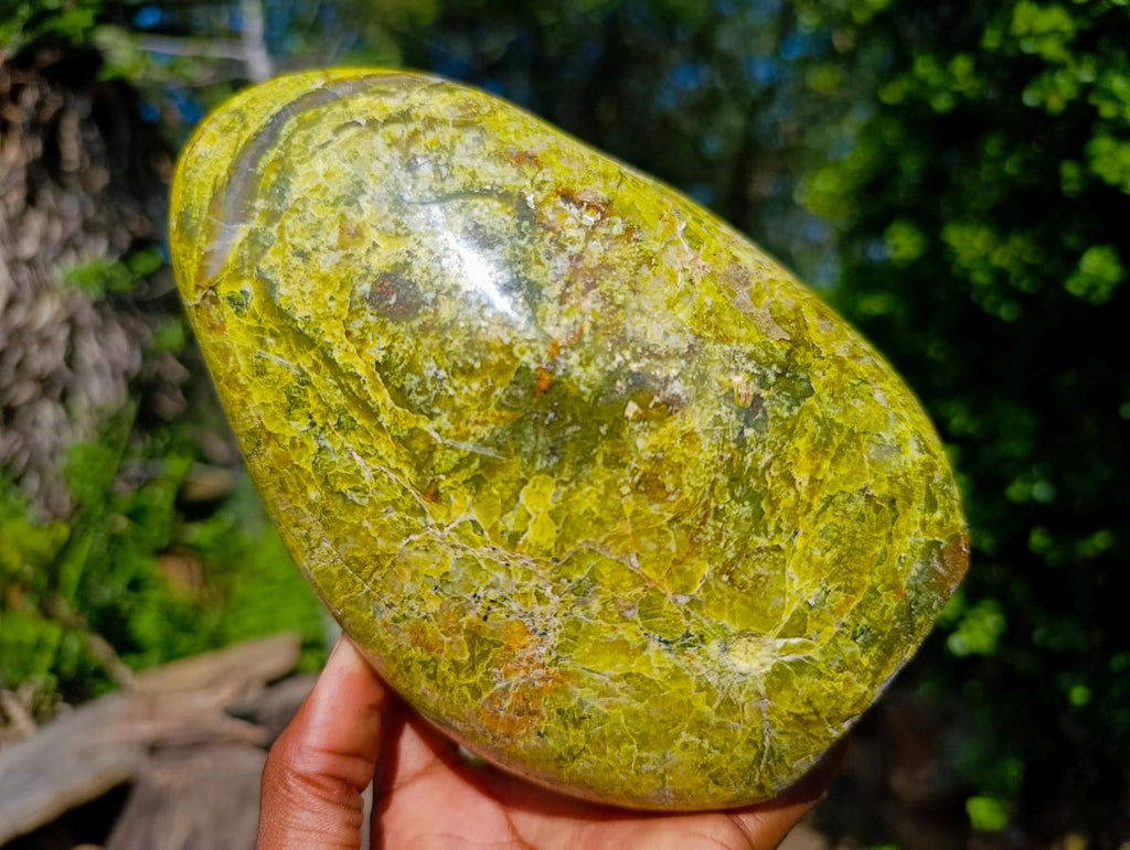 Polished Large Green Opal Standing Free Form x 1 From Betroka, Madagascar - Toprock Gemstones and Minerals 