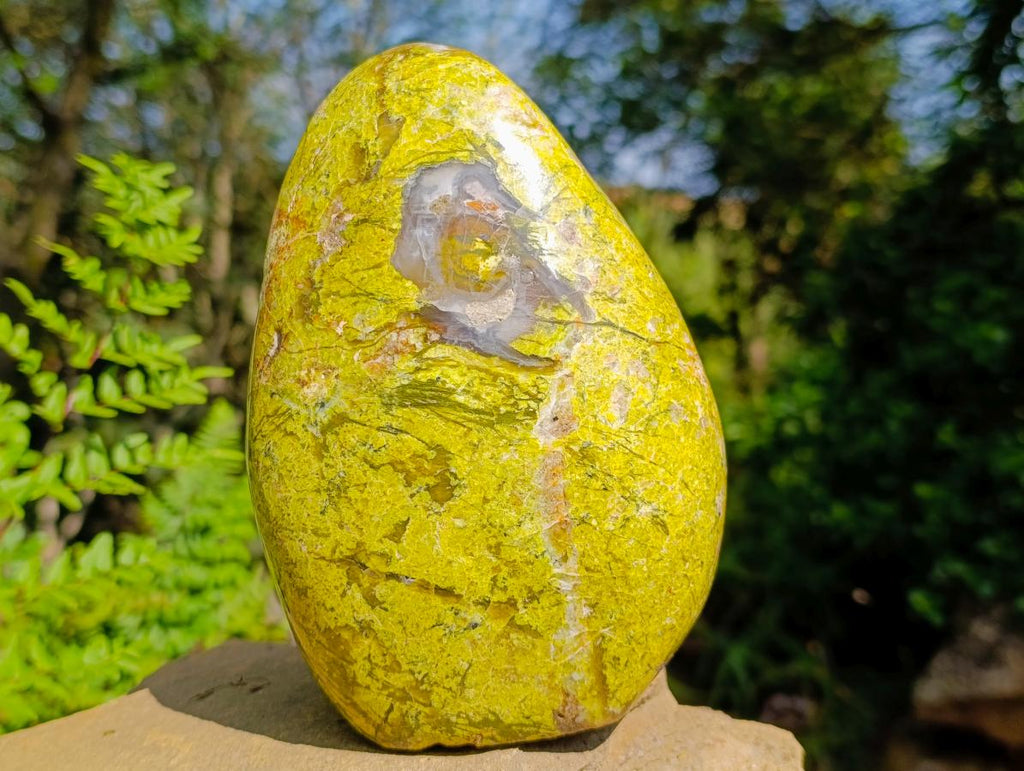 Polished Large Green Opal Standing Free Form x 1 From Betroka, Madagascar - Toprock Gemstones and Minerals 