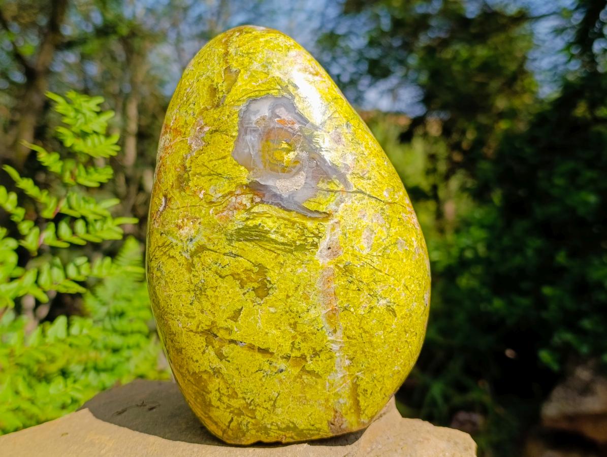 Polished Large Green Opal Standing Free Form x 1 From Betroka, Madagascar - Toprock Gemstones and Minerals 